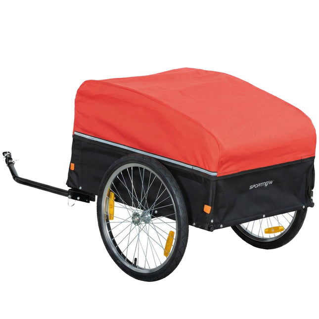 Remorque vélo avec coffre de rangement de 170 L, compatible avec les roues de 22" à 28"