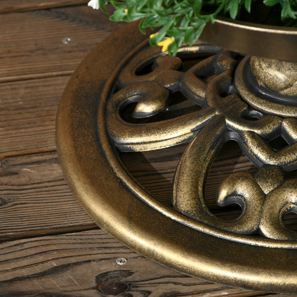 Solar-Vogelbad mit Futterstelle – 110 cm Höhe, Bronze-Finish
