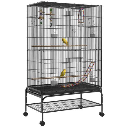 Vogelkäfig-Voliere mit Sitzstangen, Rädern und herausnehmbarer Schublade