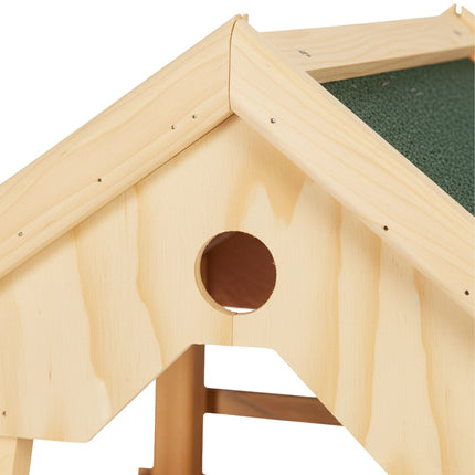 Mangeoire à oiseaux avec poteau - Bois d'épicéa, résistante aux intempéries