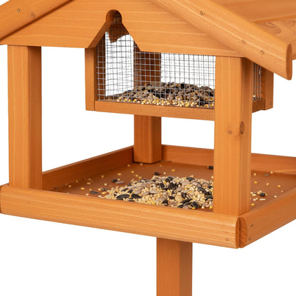 Mangeoire à oiseaux avec support - Bois de sapin, résistante aux intempéries
