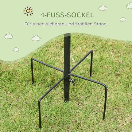Futterstation für Vögel aus schwarzem Stahl mit Wanne und 4 Haken