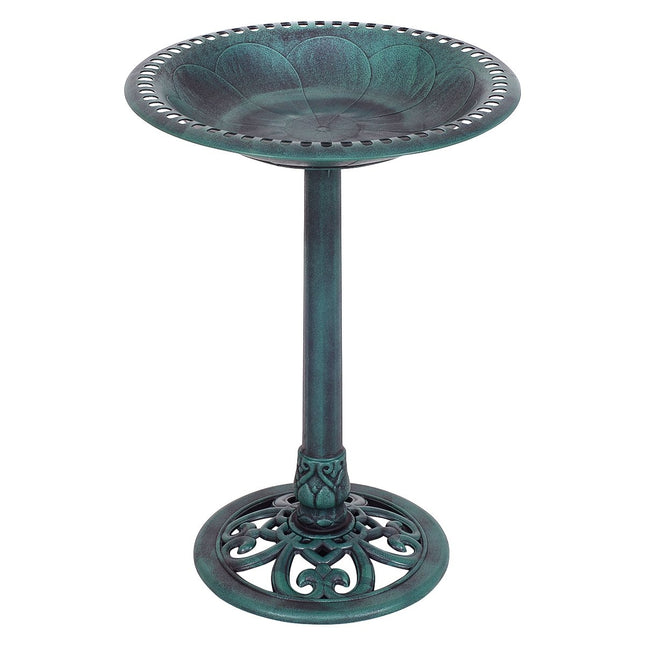 Bain d'oiseaux Bain d'oiseaux sur pied avec support Station d'abreuvement pour oiseaux Ø50 x 72 cm Vert