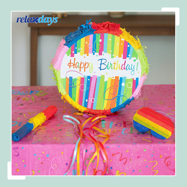 Piñata d'anniversaire avec chauve-souris et masque