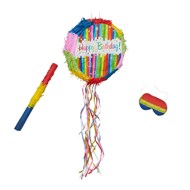Piñata d'anniversaire avec chauve-souris et masque