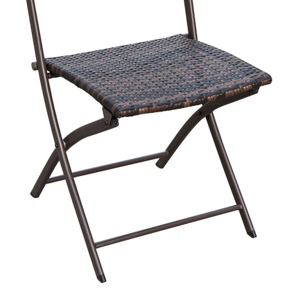 3-teiliges Polyrattan Klapp-Bistro-Set für Balkon - Braun