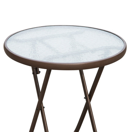 3-teiliges Polyrattan Klapp-Bistro-Set für Balkon - Braun