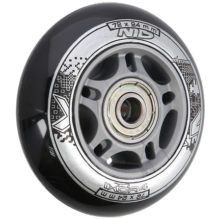 Schwarzes 72x24 82A Rollen & ABEC-9 Kugellager Set (4+8)