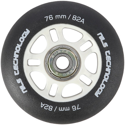 Ensemble de roues noires en PU 76x24 82A et roulements ABEC-9