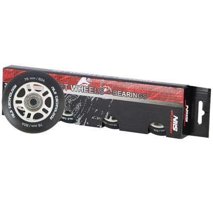 Ensemble de roues noires en PU 76x24 82A et roulements ABEC-9