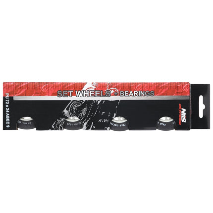 Ensemble de roues noires en PU 76x24 82A et roulements ABEC-9