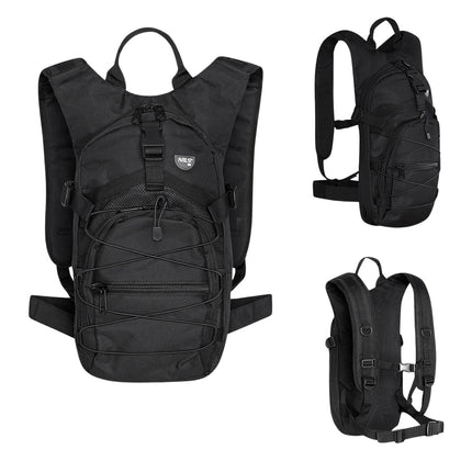 Schwarzer Rucksack, strapazierfähig, geräumig, reisefreundlich