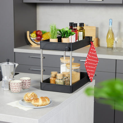 Étagères noires pour meuble bas, lot de 2 - Organisateurs de cuisine