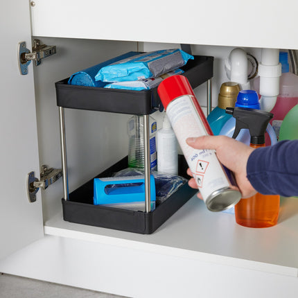 Étagères noires pour meuble bas, lot de 2 - Organisateurs de cuisine