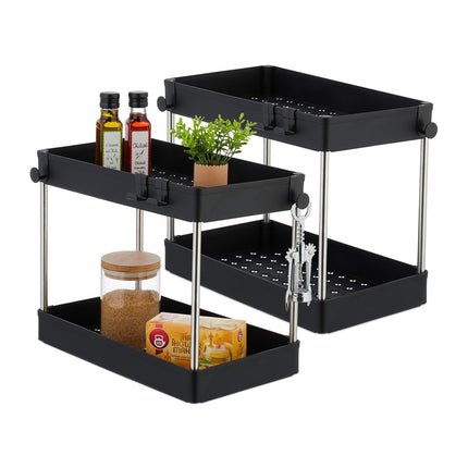 Étagères noires pour meuble bas, lot de 2 - Organisateurs de cuisine