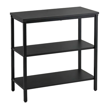 Table de chevet noire à 3 étagères, en bois composite