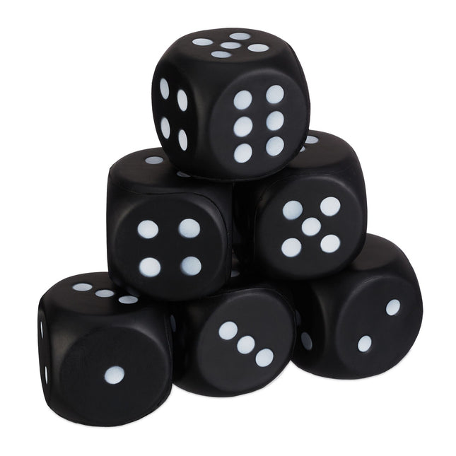Ensemble de dés en mousse noire - 6 pièces, doux et silencieux