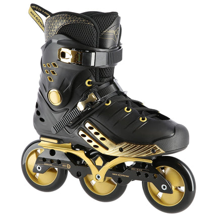 Inline-Slalomskates Schwarz-Gold, Größe 35