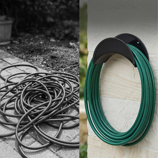 Supports de tuyau en fer noir, lot de 2 – Antirouille, fixation murale