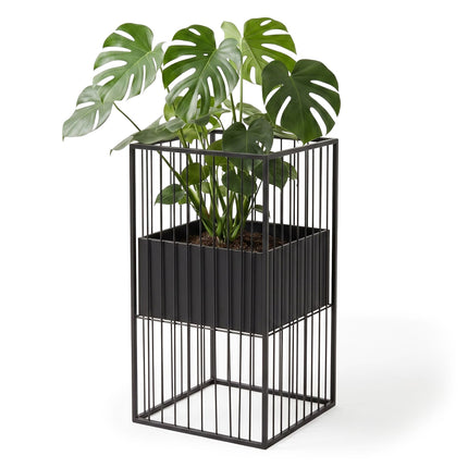 Support pour plantes en fer noir, 61 cm – Design moderne en treillis