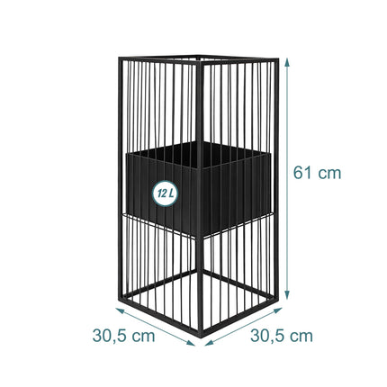Support pour plantes en fer noir, 61 cm – Design moderne en treillis