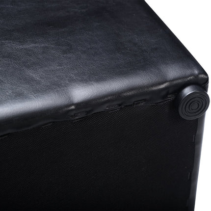 Pouf de rangement en cuir noir, 40 x 40 x 40 cm, facile à nettoyer