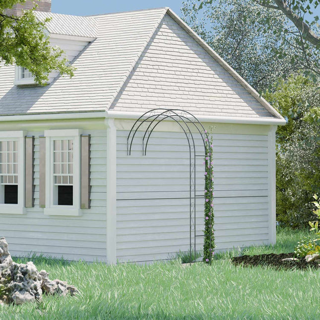 Arche de jardin en métal noir - Demi-treillis