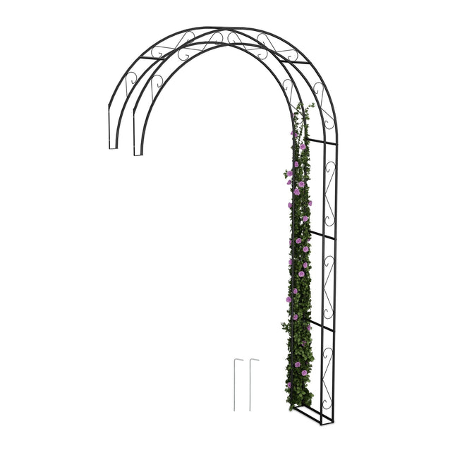 Arche de jardin en métal noir - Demi-treillis