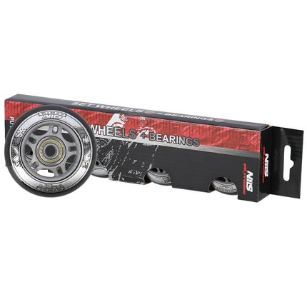 Ensemble de roues noires en PU 70x24 82A et roulements ABEC-9