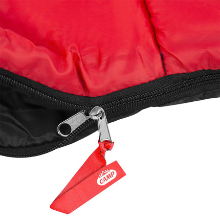Sac de couchage noir-rouge, léger et compact