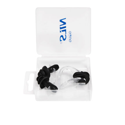 Ensemble de natation en silicone noir avec bouchons d'oreilles et de nez