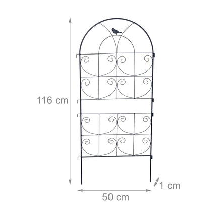 Ensemble de treillis en acier noir pour plantes grimpantes
