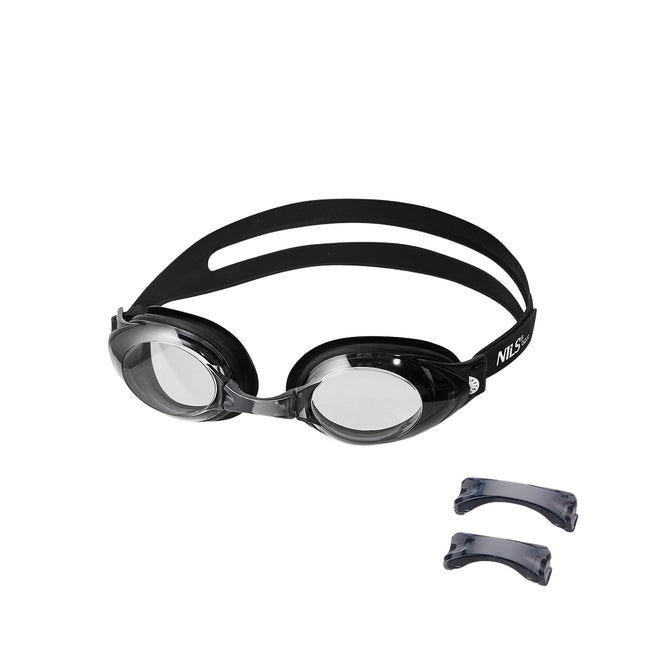 Schwarze Schwimmbrille, Antibeschlag, UV-Schutz