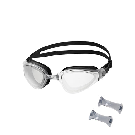 Schwarze Schwimmbrille, Antibeschlag, UV-Schutz