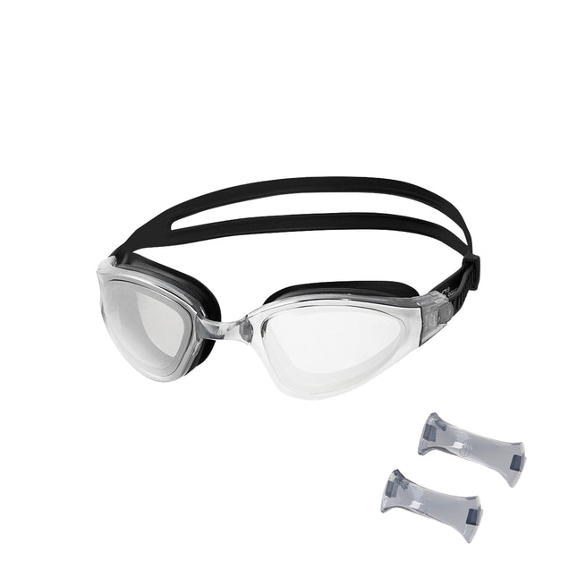 Schwarze Schwimmbrille, Antibeschlag, UV-Schutz