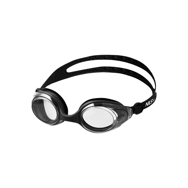 Schwarze Schwimmbrille, Antibeschlag, UV-Schutz
