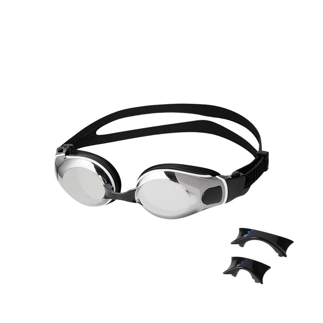 Schwarze Schwimmbrille, Antibeschlag, UV-Schutz