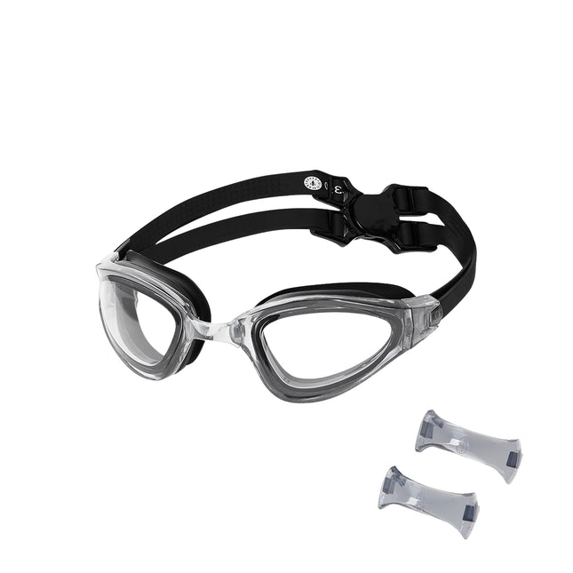 Schwarze Schwimmbrille, Antibeschlag, UV-Schutz