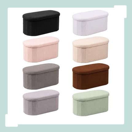 Black Teddy Fabric Storage Bench – 38 x 76 x 38 cm