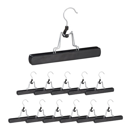 Lot de 12 cintres noirs pour pantalons