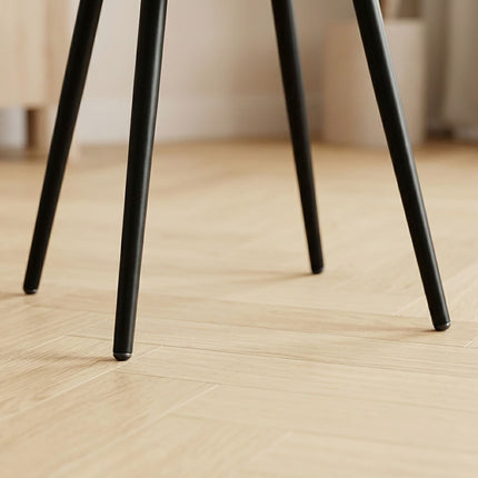 Chaises de salle à manger en velours noir, lot de 2, rembourrées