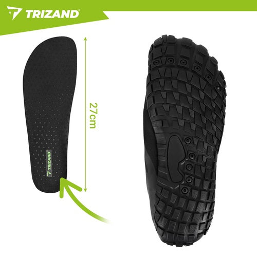 Black Water Shoes, Size 42, 5mm Anti-Slip Sole