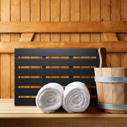 Tapis de bain en bambou noir