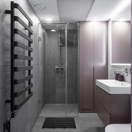 Tapis de bain en bambou noir