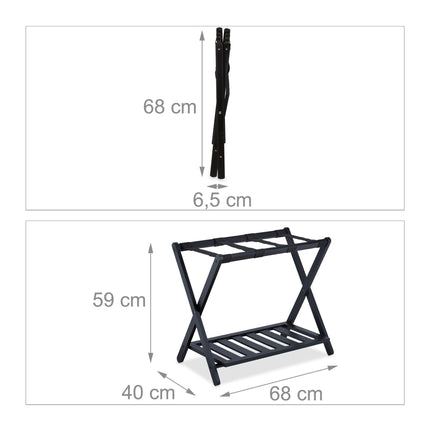 Porte-valises en bambou noir