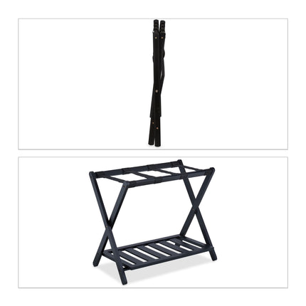Porte-valises en bambou noir