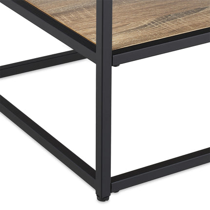Table basse noire avec plateau en verre