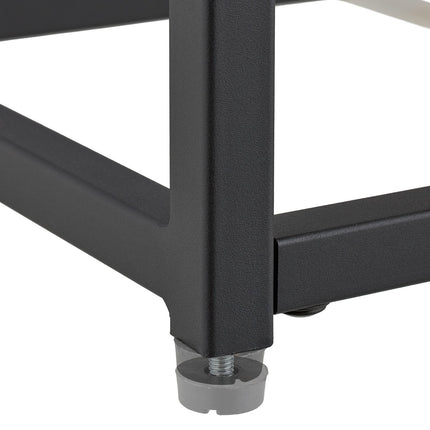 Table basse noire avec plateau en verre