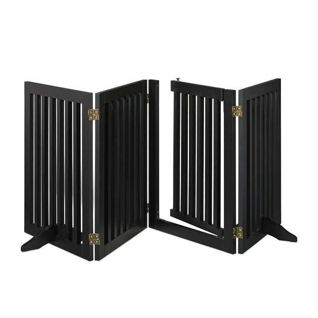 Portail de sécurité noir avec porte 70 cm