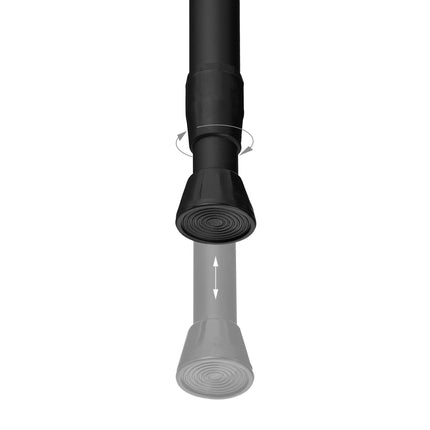 Tige télescopique noire en acier inoxydable